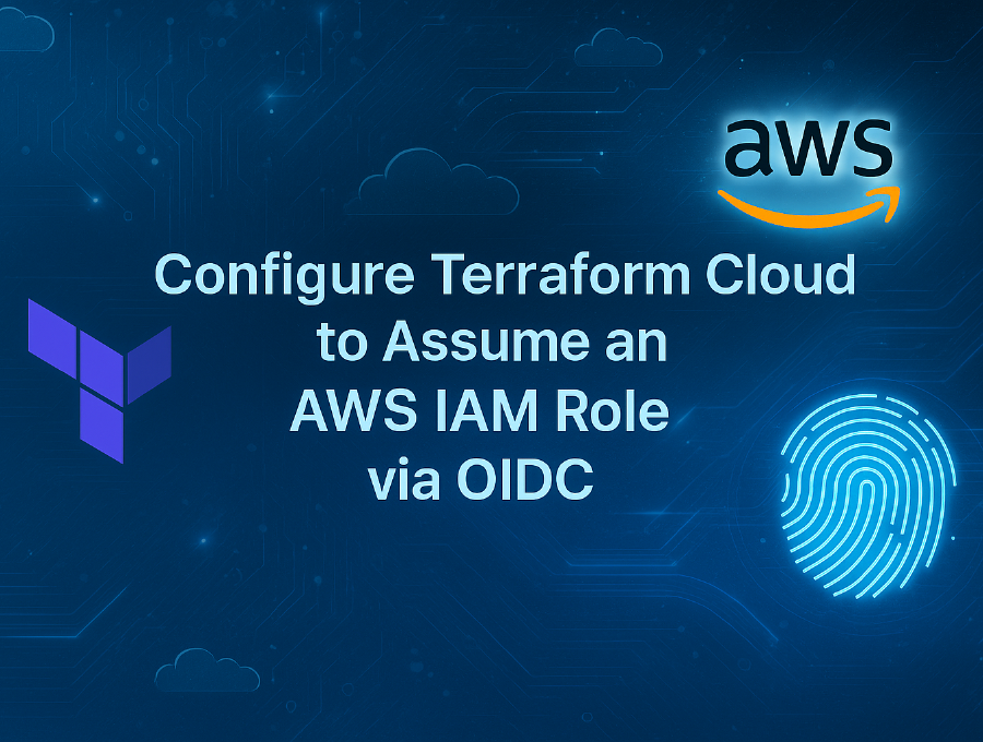 A simple graph that says configure Terraform Cloud to assume an AWS IAM role via OIDC.