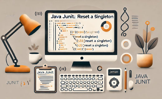 Illustration of Java code resetting a singleton in a JUnit.