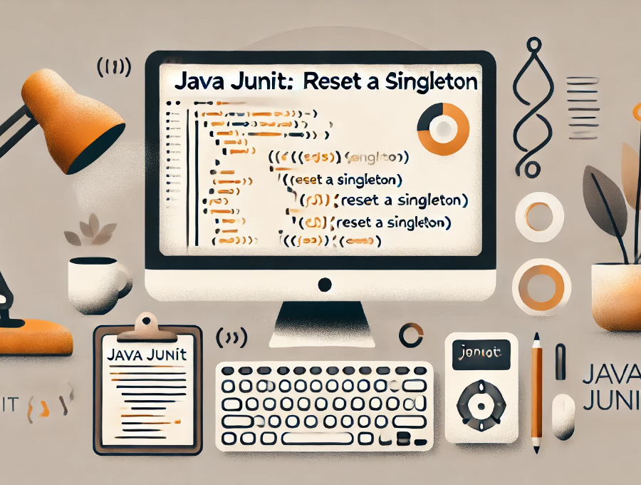 Illustration of Java code resetting a singleton in a JUnit.